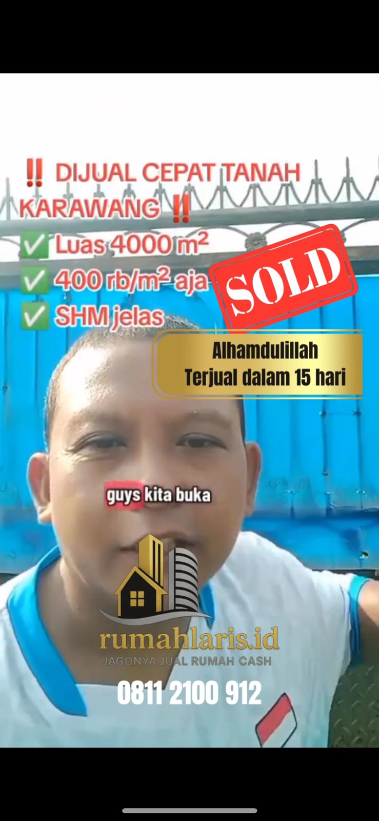 Tanah 4000m2 di Karawang terjual cash - rumahlaris.id